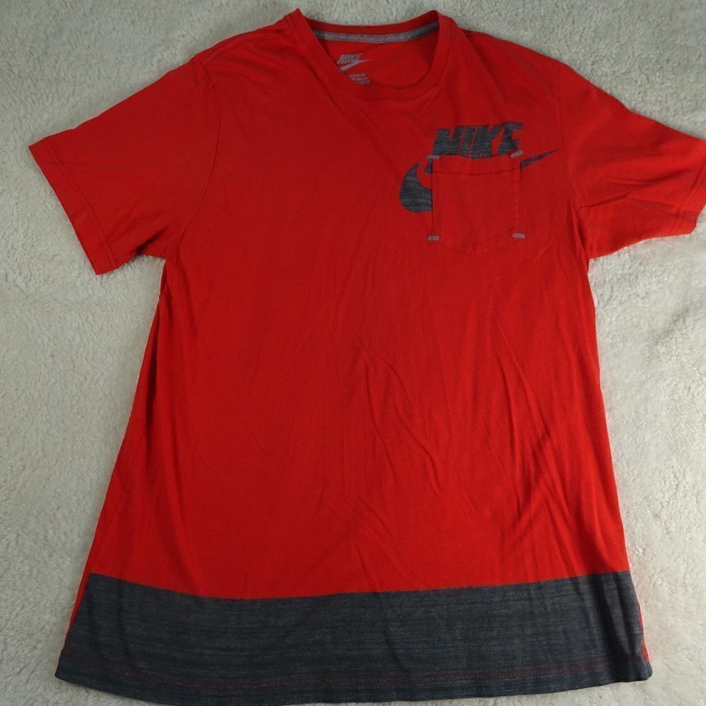 Nike Athletic Red/Gray Swoosh Shirt Size Large